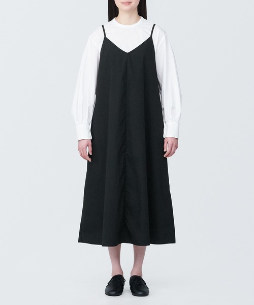 無印良品（MUJI） キャミソールワンピース M ネイビー レディース