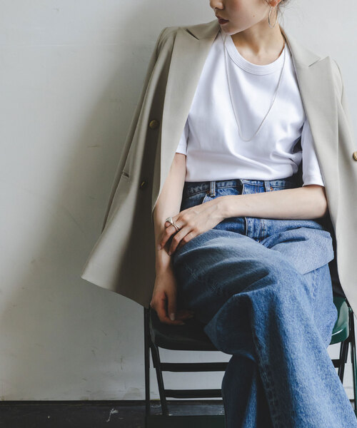 「NOBLE」 半袖カットソー FREE ホワイト レディース_画像2