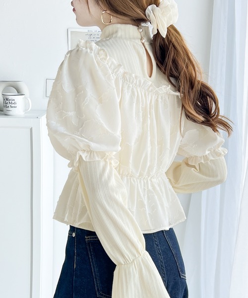 「mily bilet」 半袖ブラウス LARGE ブラック レディース_画像3