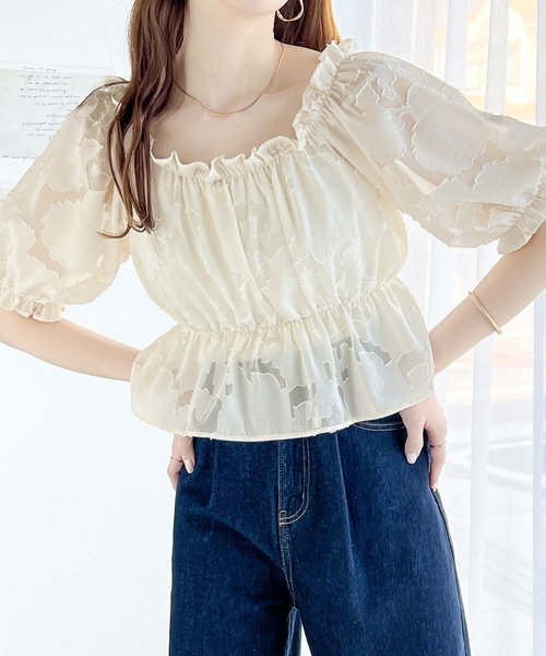 「mily bilet」 半袖ブラウス LARGE ブラック レディース_画像4