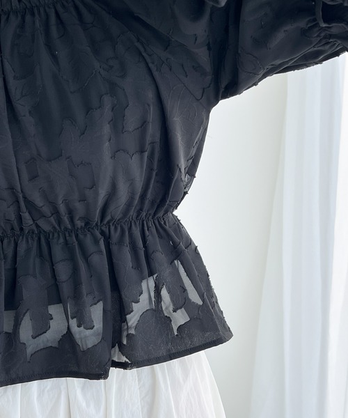 「mily bilet」 半袖ブラウス LARGE ブラック レディース_画像7