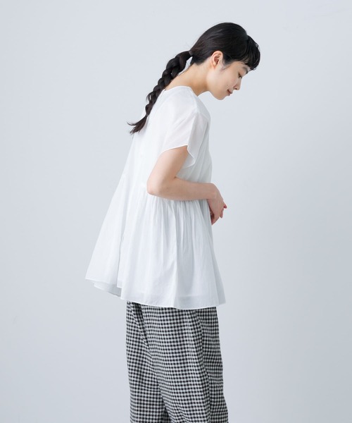 「かぐれ」 半袖ブラウス FREE ブルー レディース_画像5