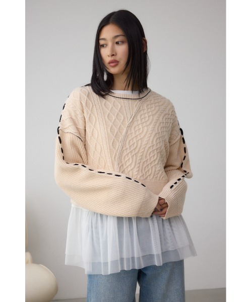 AZUL BY MOUSSY（アズールバイマウジー） ニット セーター ステッチ