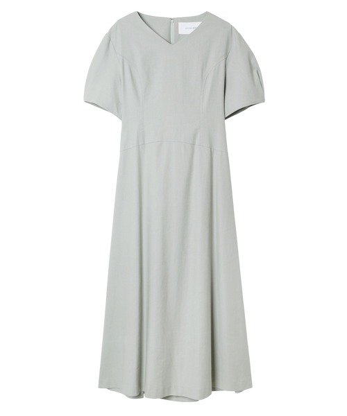 「LE CIEL BLEU」 半袖ワンピース 38 ライトグレー レディース_画像3