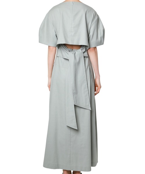 「LE CIEL BLEU」 半袖ワンピース 38 ライトグレー レディース_画像7