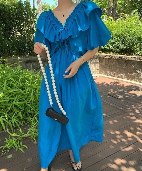 「N.s」 半袖ワンピース FREE ブラック レディース_画像2