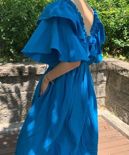 「N.s」 半袖ワンピース FREE ブラック レディース_画像3