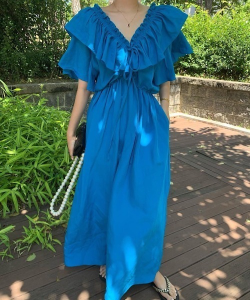 「N.s」 半袖ワンピース FREE ブラック レディース_画像4