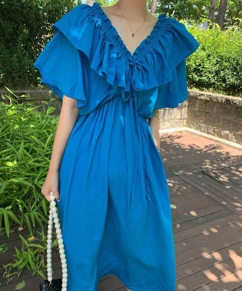 「N.s」 半袖ワンピース FREE ブラック レディース_画像5