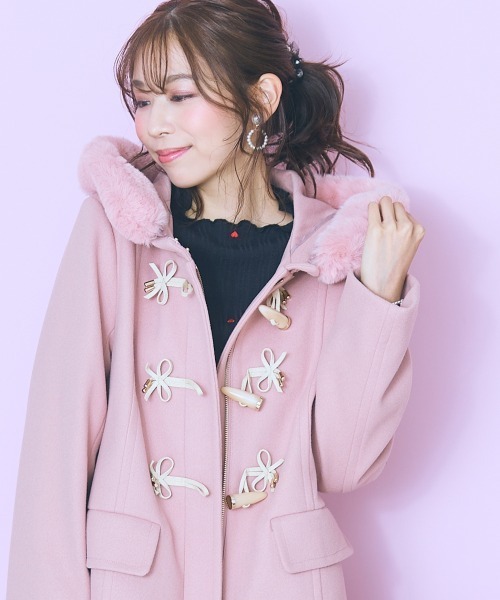 marun（マルン） 「SMILELAND」ダッフルコート L スモークピンク