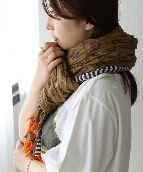 colleca la（コレカラ） ストール マフラー フリンジ/タッセル付き