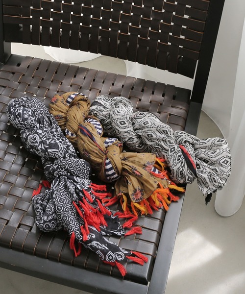 colleca la（コレカラ） ストール マフラー フリンジ/タッセル付き