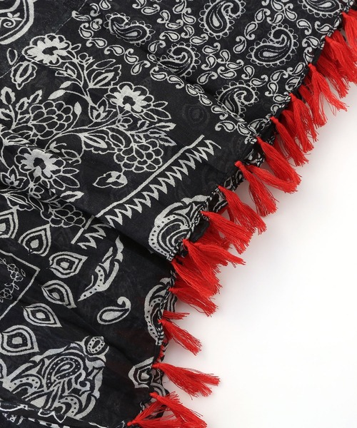 pattern sutra インド綿 タッセル付き 新品 インド綿風ラグ さらさら 