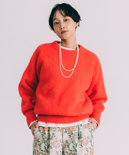 Freada フラッフィーニット 赤 Freada（フリーダ） ニット セーター フラッフィーニット プルオーバー