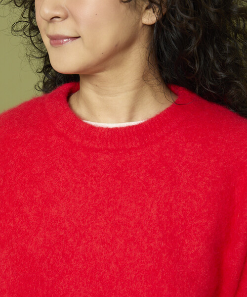 Freada フラッフィーニット 赤 Freada（フリーダ） ニット セーター フラッフィーニット プルオーバー