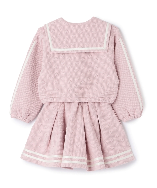 mezzo piano セットアップ カットジャガード ハーフZIPセーラー