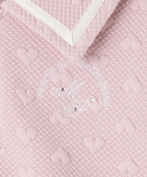 メゾピアノ新品新作カットジャガードハーフZIPセーラーセットアップ120 カットジャガード ハーフZIPセーラー セットアップ（セットアップ