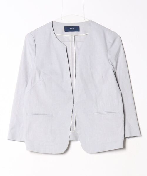 SHIPS（シップス） ノーカラージャケット 36 グレー レディース