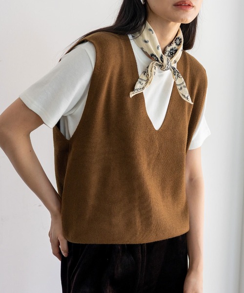VitaFelice（ヴィータフェリーチェ） ベスト ジレ Vネックニットベスト