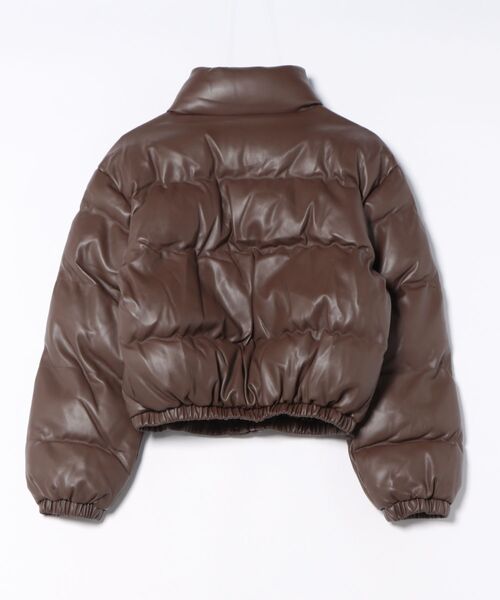 ダウンジャケット ダウン a.p.o.v. 合成皮革クロップド丈パフ