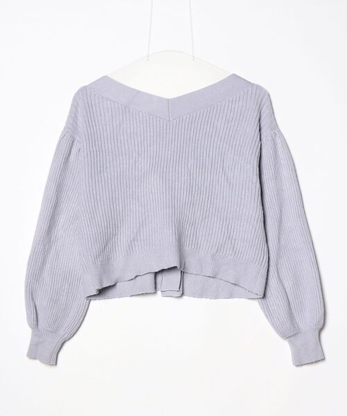 「MIIA」 ニットカーディガン FREE パープル レディース_画像2