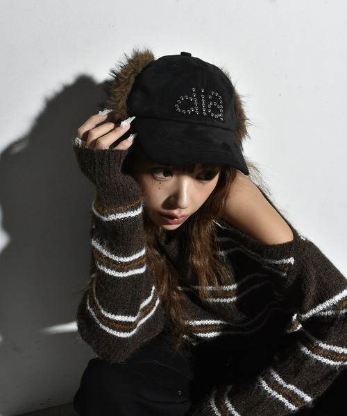 90s Diesel ウルフファー　フライトキャップ CERCA｜NOWLE/(M)【NOWLE】内キルティング フェイクファー フライト