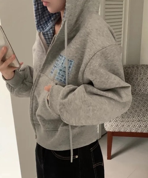 パーカー チェック切り替えジップパーカー レディース | ブランド登録なし | 20