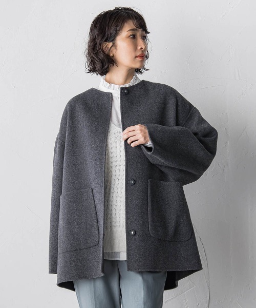 la.f（ラ・エフ） ブラウス シャツ ネックフリルブラウス