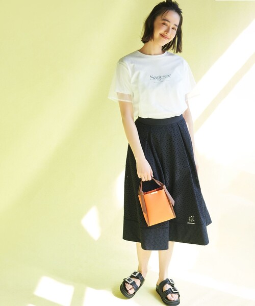 「組曲」 フレアスカート 2 ホワイト レディース_画像4