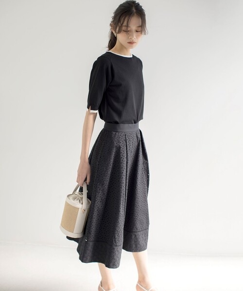 「組曲」 フレアスカート 2 ホワイト レディース_画像6