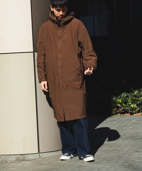 コート ジャケット QUATTROCCHI / ガーメントダイ フーデッド コート メンズの画像