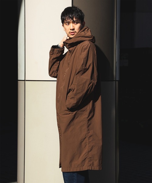 コート ジャケット QUATTROCCHI / ガーメントダイ フーデッド コート メンズの画像