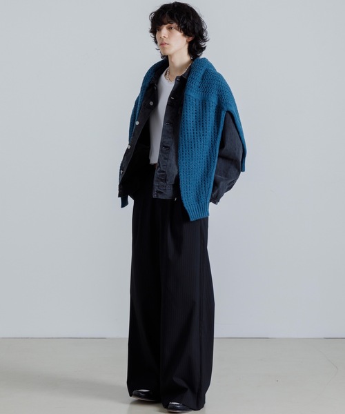 「SINSS」 デニムジャケット MEDIUM ブラック メンズ_画像3