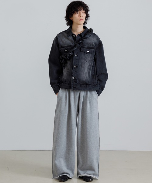 「SINSS」 デニムジャケット MEDIUM ブラック メンズ_画像9