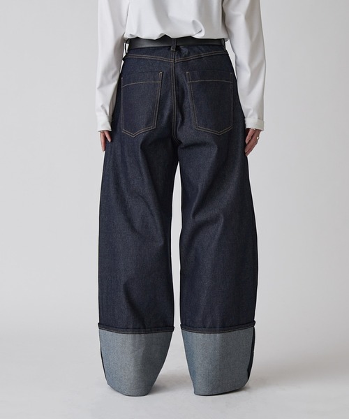 Lui's（ルイス） ワイドパンツ ジーンズ 「Neucon」ROLL UP TUCK WIDE