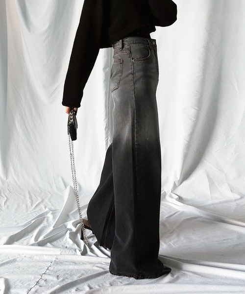 「me+em select」 デニムパンツ LARGE ブルー レディース_画像6