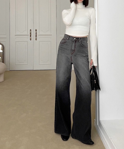 「me+em select」 デニムパンツ LARGE ブルー レディース_画像8