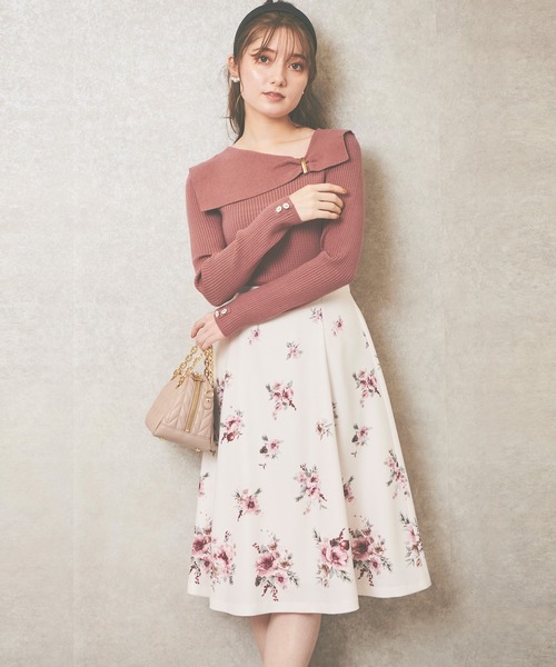 「LAISSE PASSE」 フレアスカート 36 ホワイト レディース_画像3