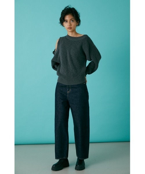 「BLACK BY MOUSSY」 長袖ニット FREE グレー レディース_画像7