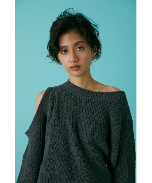 「BLACK BY MOUSSY」 長袖ニット FREE グレー レディース_画像10