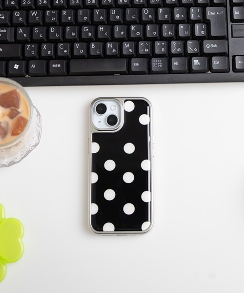 期間限定値下げ⭐︎未使用　LOUVINI iPhone14 スマホケース スマホケース 「Vini」光沢 ドットの iPhoneケース iPhone14/iPhone15