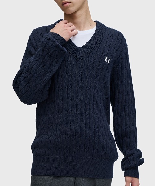 FRED PERRY（フレッドペリー） セーター ニット Cable Knit V-Neck