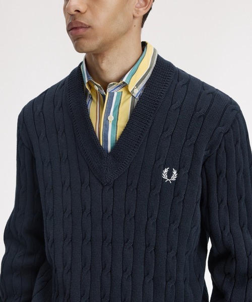 FRED PERRY（フレッドペリー） セーター ニット Cable Knit V-Neck