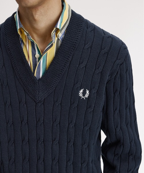 FRED PERRY（フレッドペリー） セーター ニット Cable Knit V-Neck