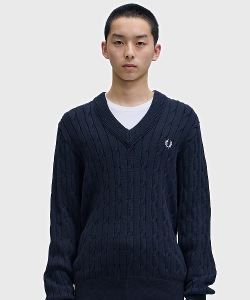 FRED PERRY（フレッドペリー） セーター ニット Cable Knit V-Neck