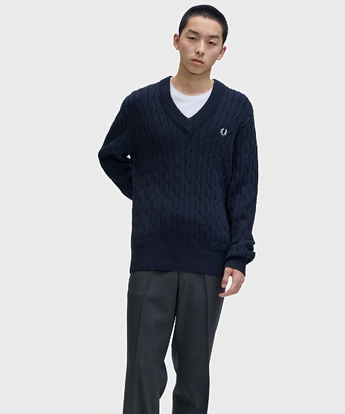 FRED PERRY（フレッドペリー） セーター ニット Cable Knit V-Neck