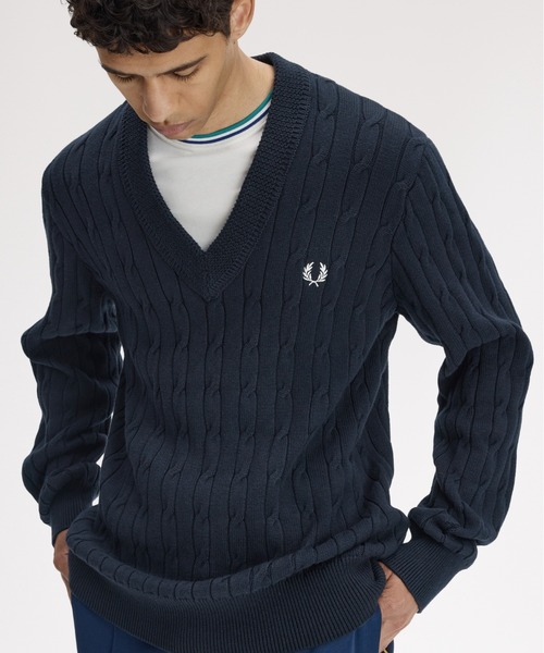 FRED PERRY（フレッドペリー） セーター ニット Cable Knit V-Neck