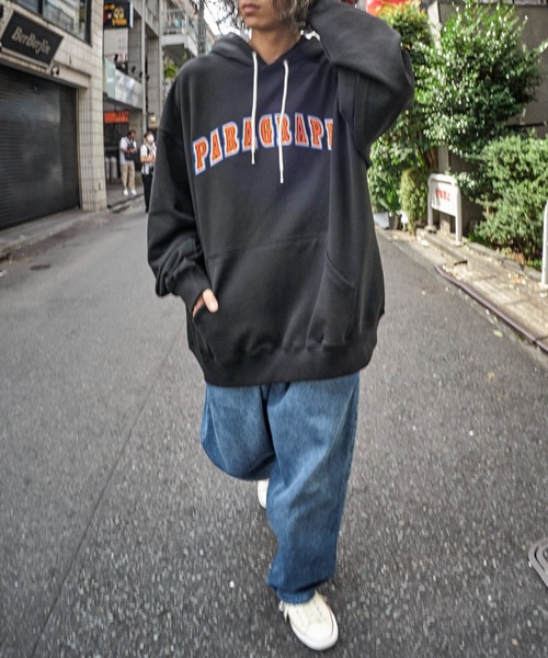 「Paragraph」 プルオーバーパーカー フリ- ライトグレー メンズ_画像6