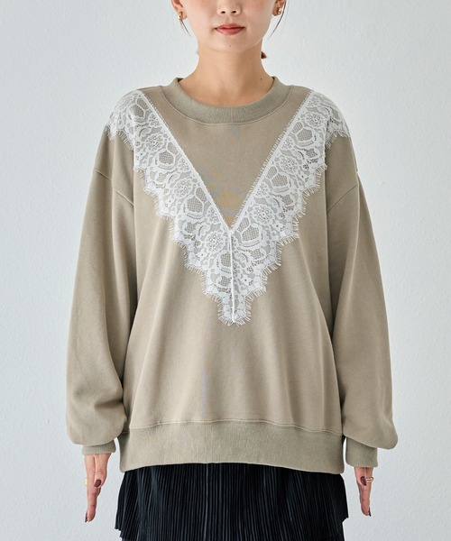 「LAVEANGE」 スウェットカットソー 3L グレー レディース_画像2