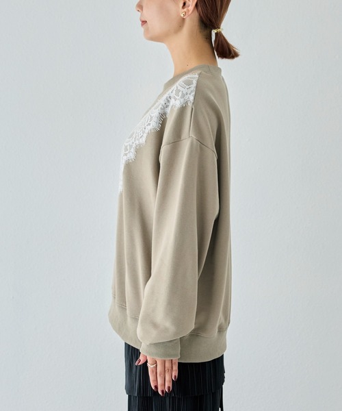 「LAVEANGE」 スウェットカットソー 3L グレー レディース_画像3